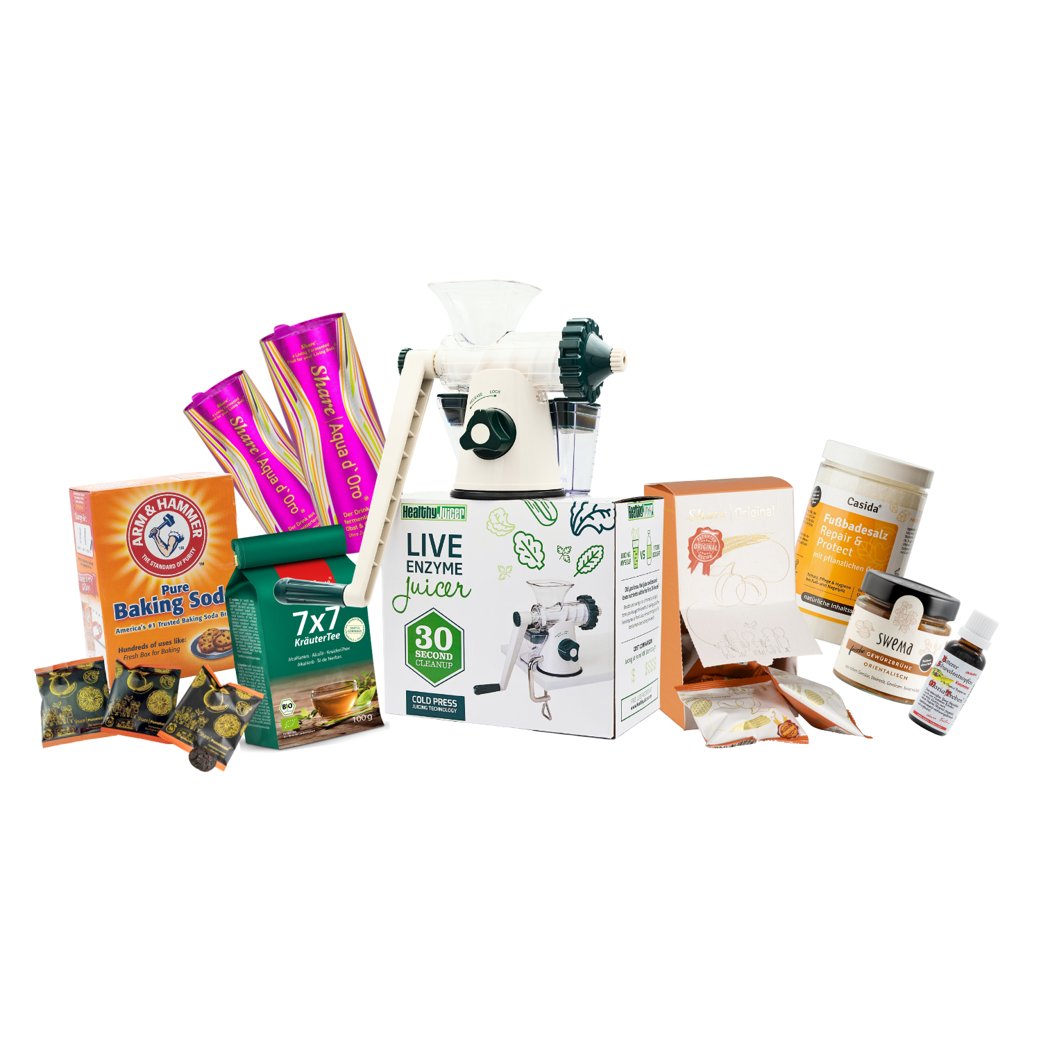 Kokoswasserfasten Equipment-Set